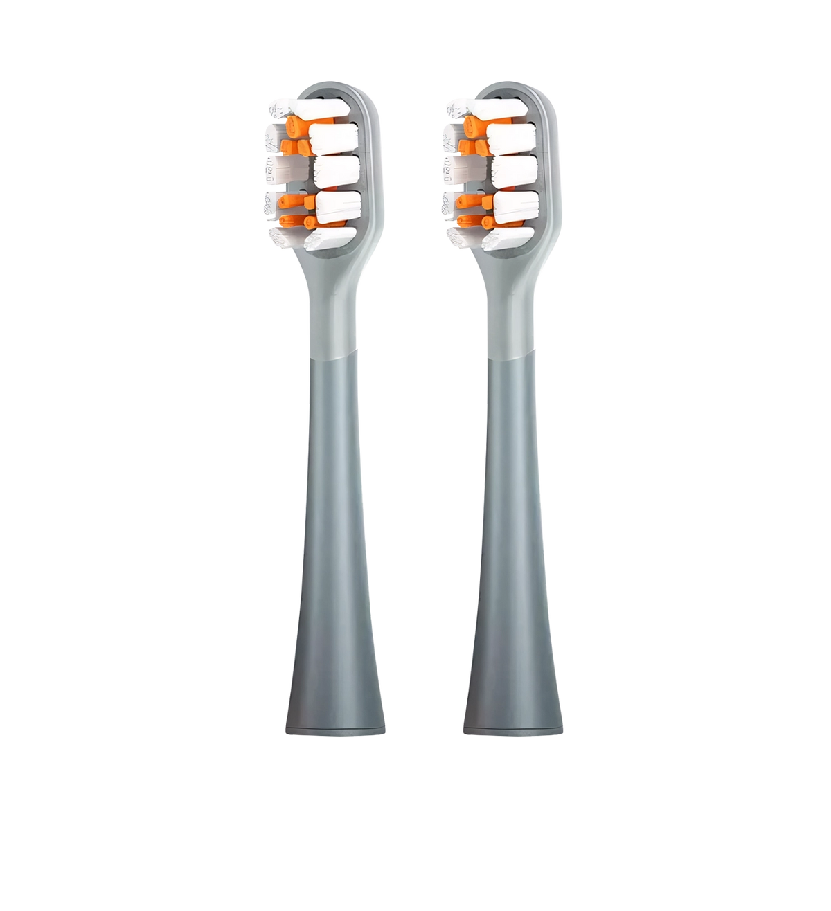 Two grey Gum Care brush heads for AirJet X3 electric toothbrush